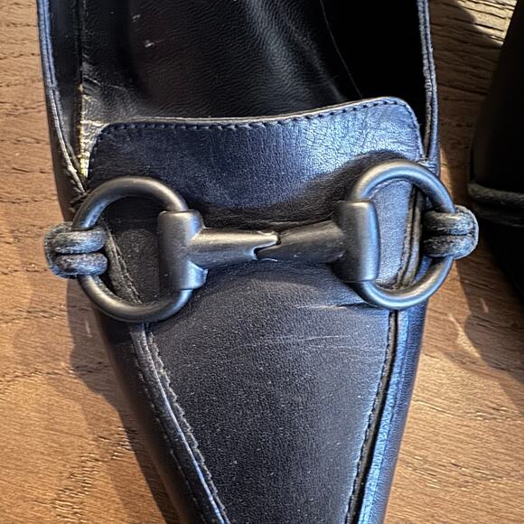 Gucci Black Leather Pumps Horsebit Pointed Toe Size 36C - Picture 8 of 14